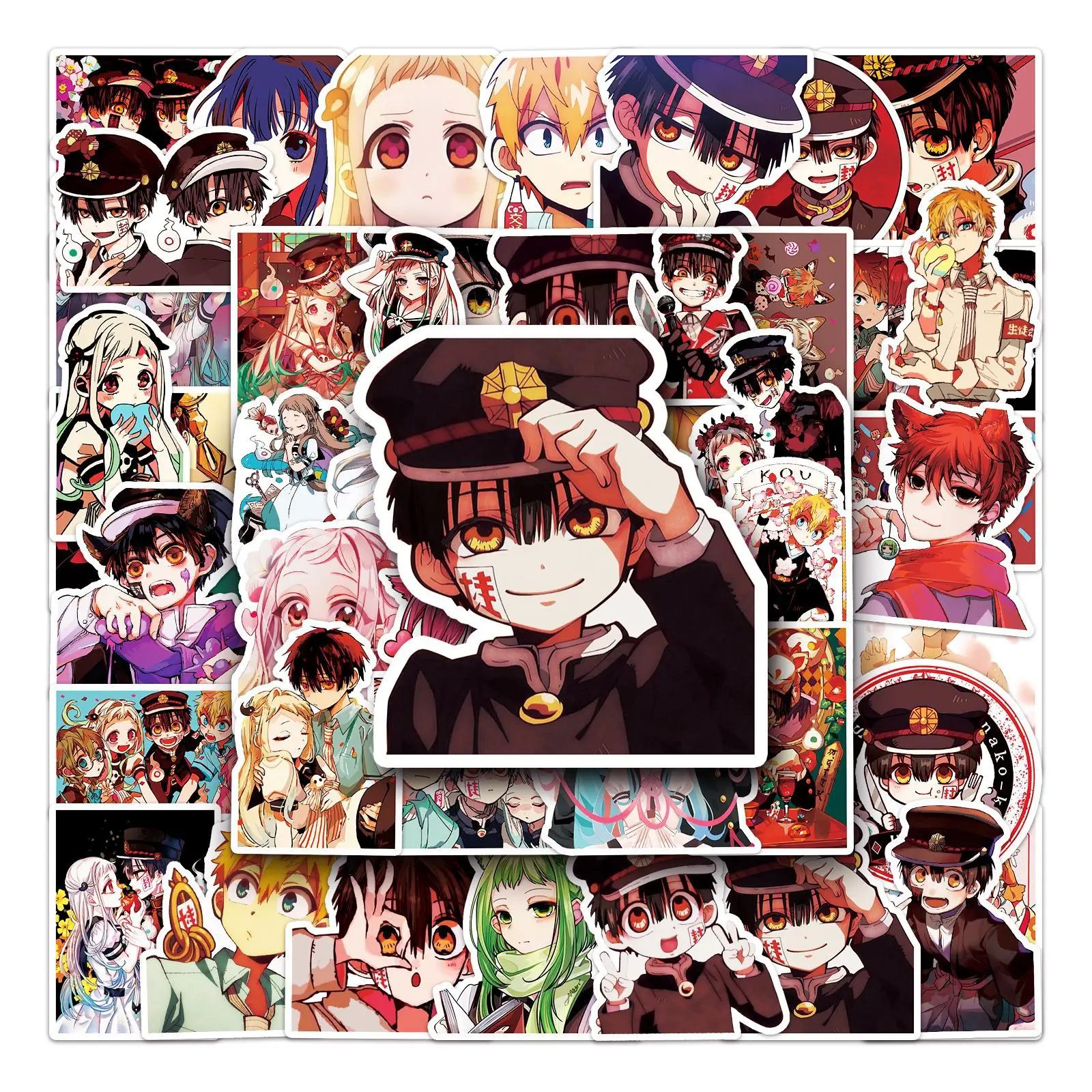 50PCS Toilet-bound Hanako-kun Stickers Hanako Graffiti Stickers DIY Diary Phone Case Handmade Scrapbook Aesthetic Stickers