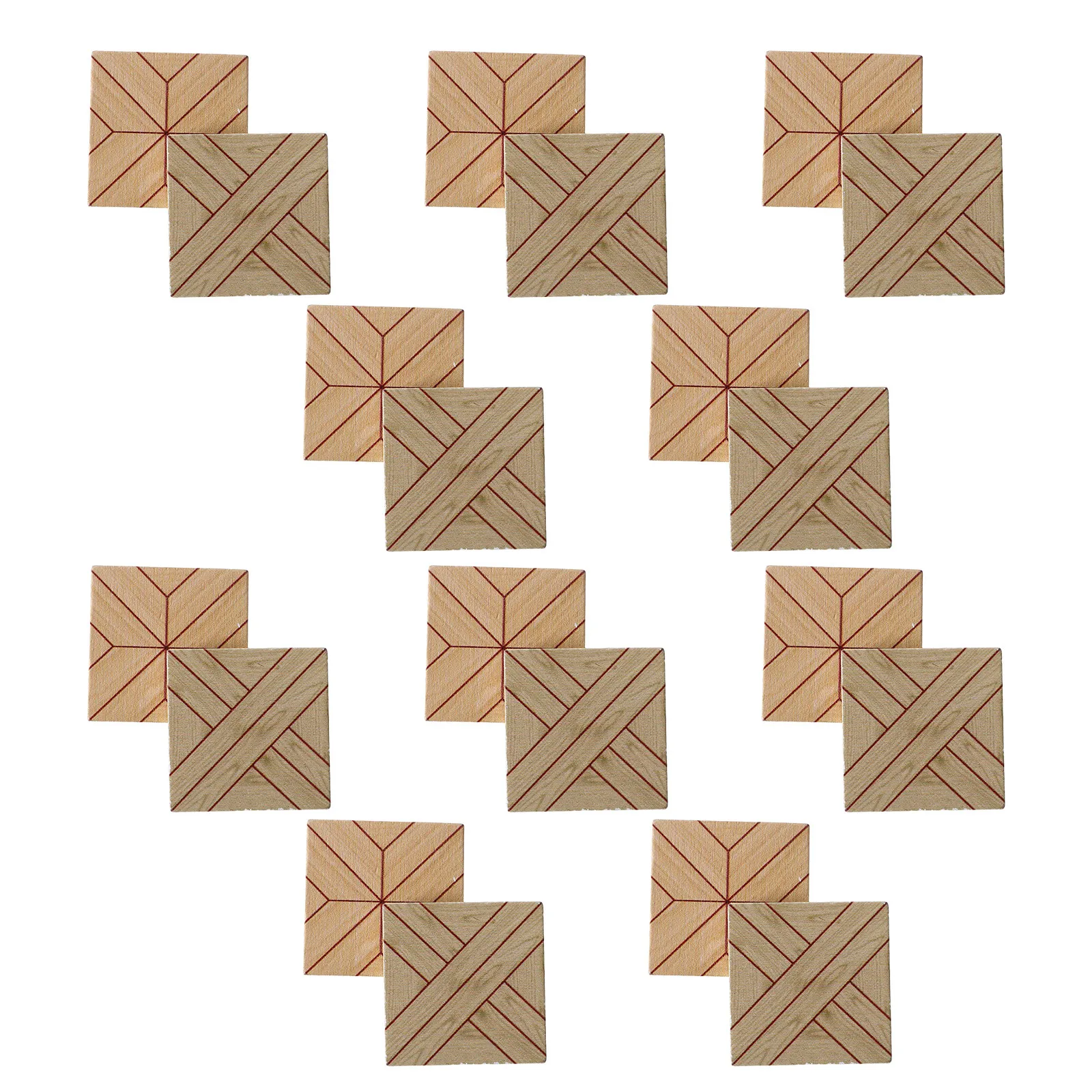 

20Pcs Dollhouse Miniature Flooring Tiles Retro Wood Tile Pattern Double Sided for Dollhouse Living Room Kitchen Bedroom Scenery