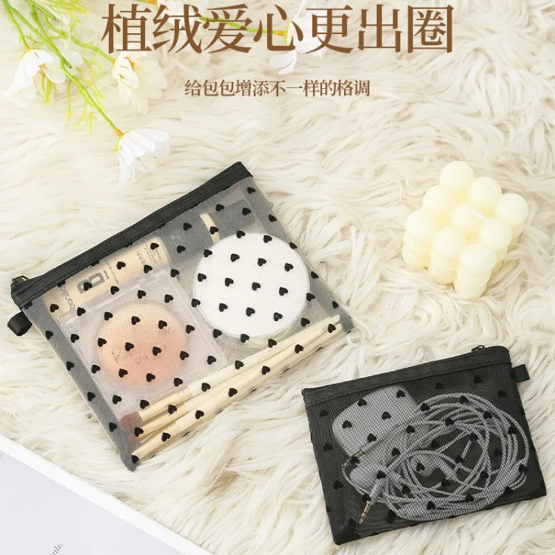 1PC Women Cosmetic Bag Small Large Mesh Transparent Toiletry Beauty Case Girl Travel Neceser Toiletry Organizer Makeup Bag Pouch