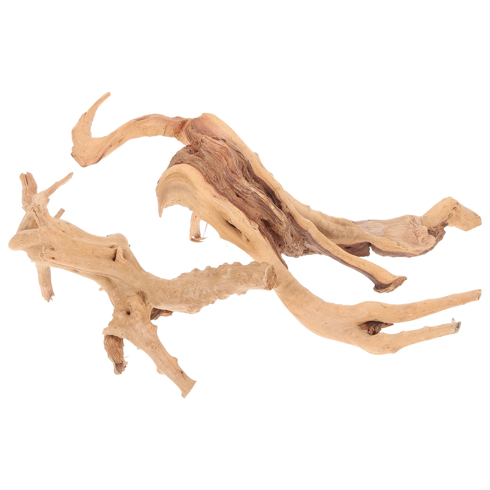 2 Pcs Rhododendron Root Fish Tank Landscaping Small Sunken Wood Decorative Ornaments 2pcs (10-15cm+15-20cm) Wooden Driftwood