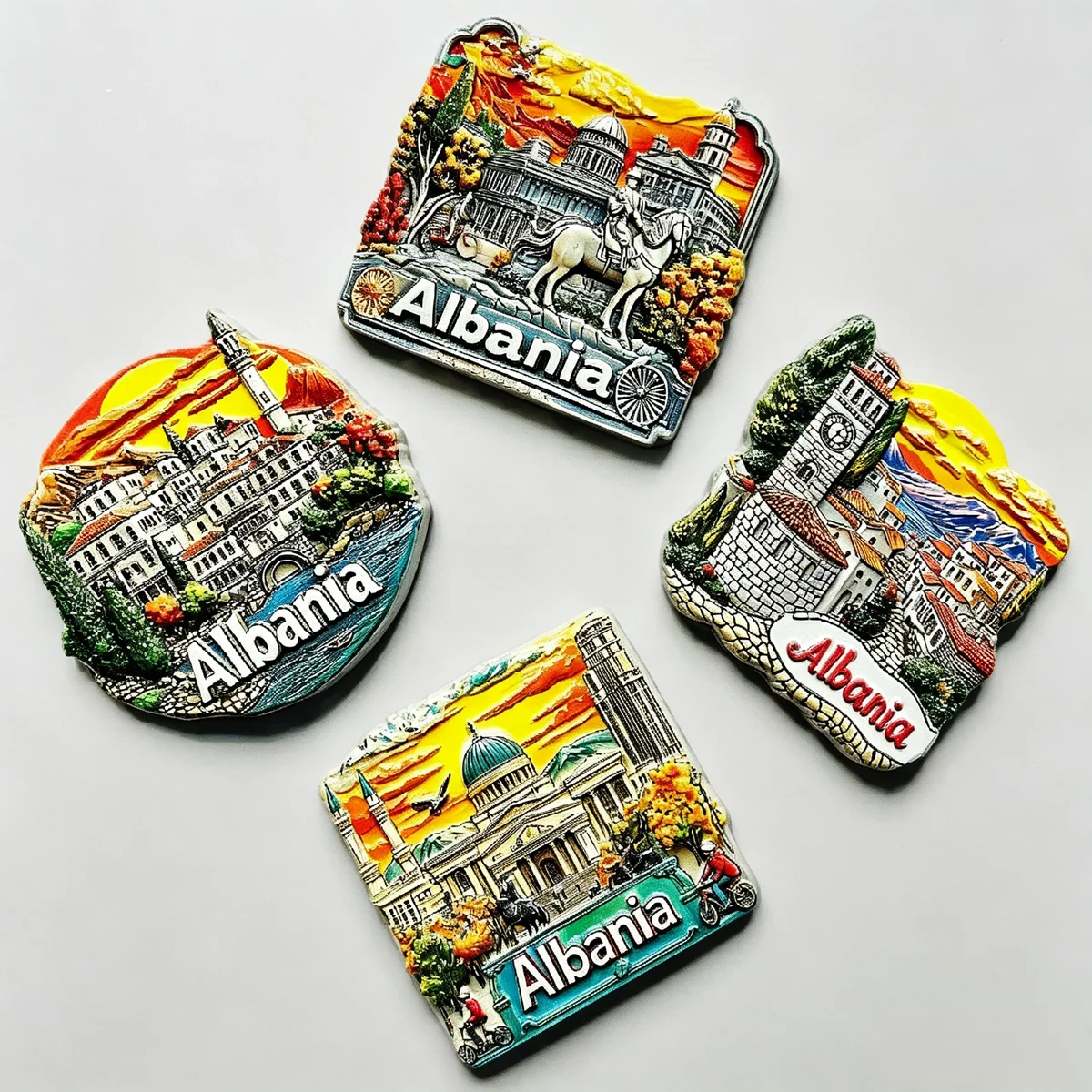 Balkan Peninsula 3D Fridge Magnets Albania Europe Souvenir UV Printing Resin Refrigerator Magnets Sticker Gift Home Decoration