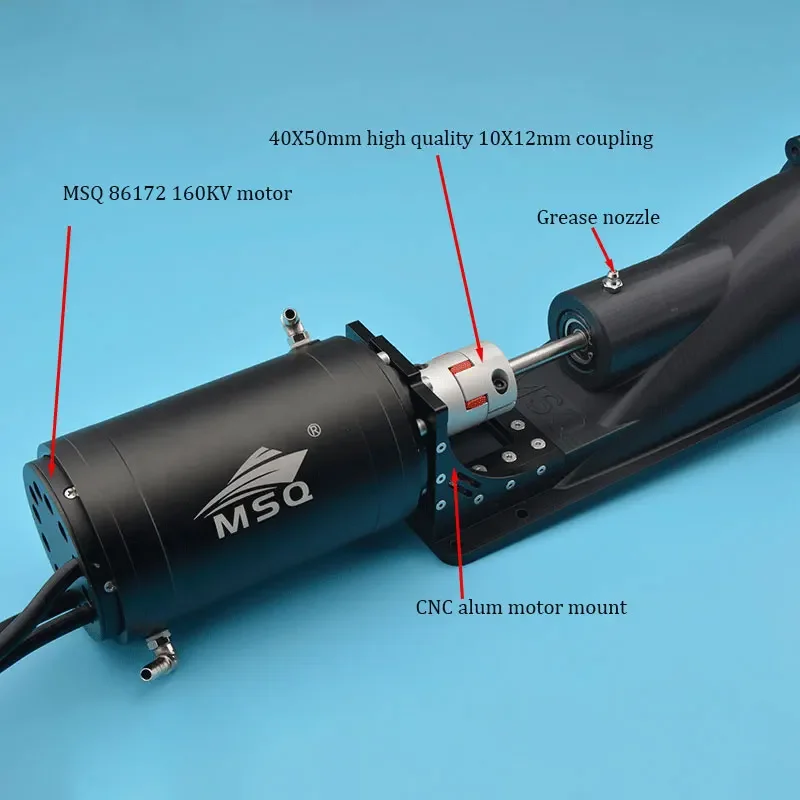 MSQ-Propulseur à Jet d'Eau de 85mm avec Accouplement, Arbre en Acier Inoxydable de 10mm pour Planche de Surf, Modèle de Bateau Rc de Bonne Qualité