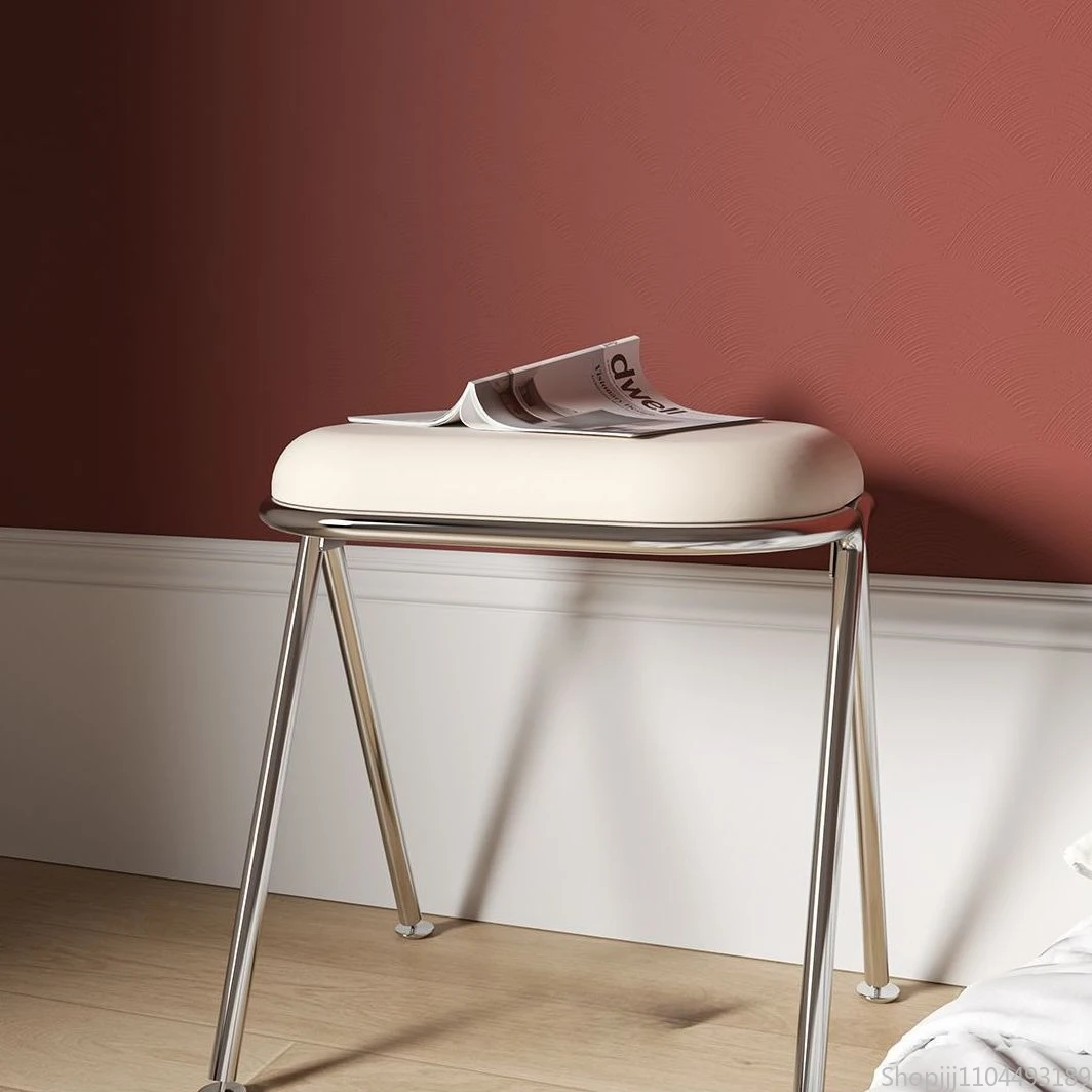 

Nordic Velvet Makeup Stool Luxury Vanity Chair Modern Designer Dressing Chair Minimalist Bedroom Seat Bedroom Furniture Muebles