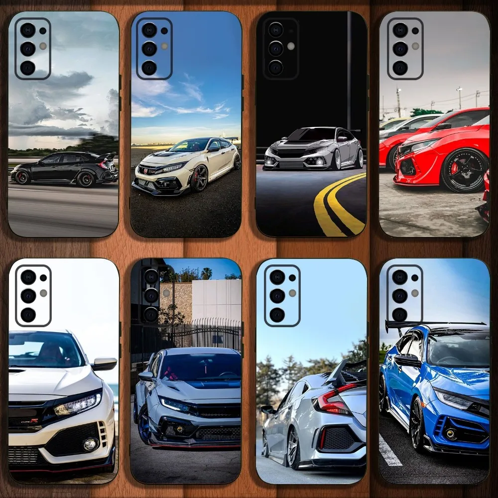 Sport Car T-Type R C-Civic Phone Case For Samsung S24,S21,S22,S23,S30,Ultra,S20,Plus,Fe,Lite,Note,10,9,5G Black Soft Cover