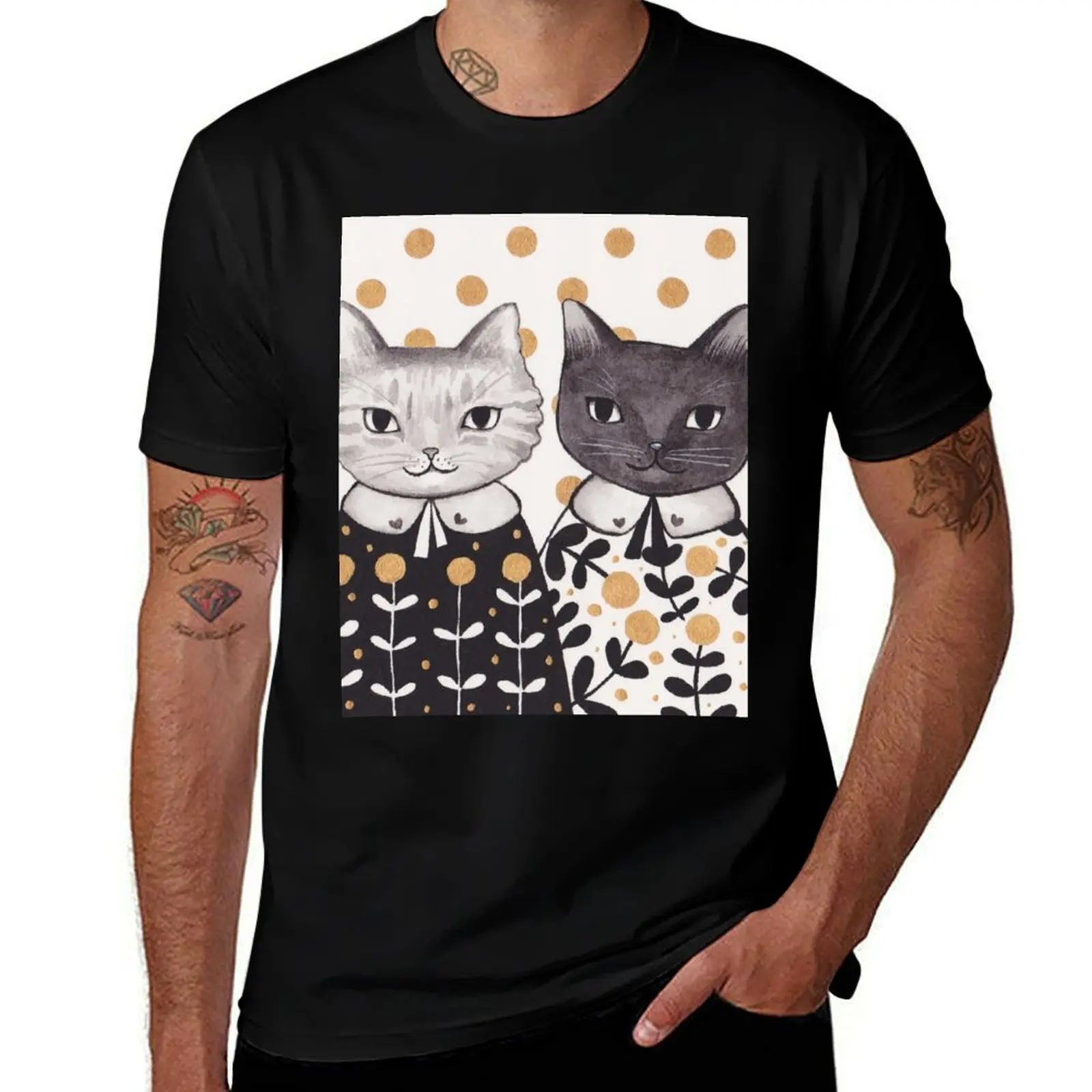 Kittens in Capes T-Shirt korean fashion summer tops t shirt men 100℅ cotton