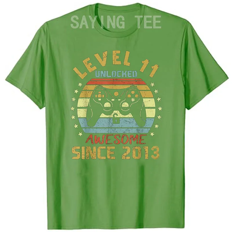 Level 11 Unlocked Awesome Since 2013 11th Birthday Gaming T-Shirt Video Game Lover Graphic Tee Tops Boys Fashion Cute Sons Gifts