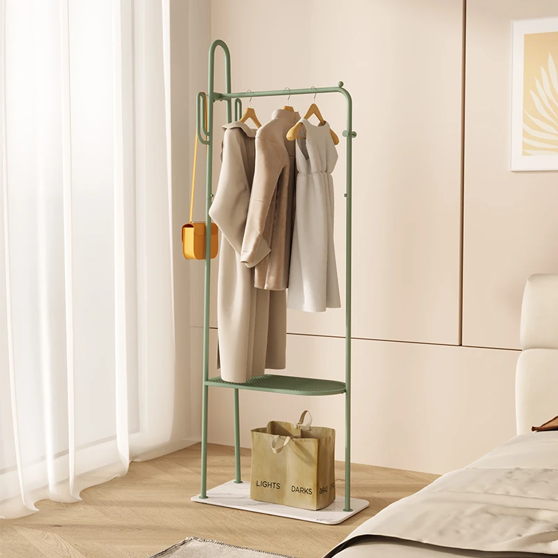 Bedroom Iron Coat Rack Floor Clothes Rack Cloakroom Metal Storage Rack