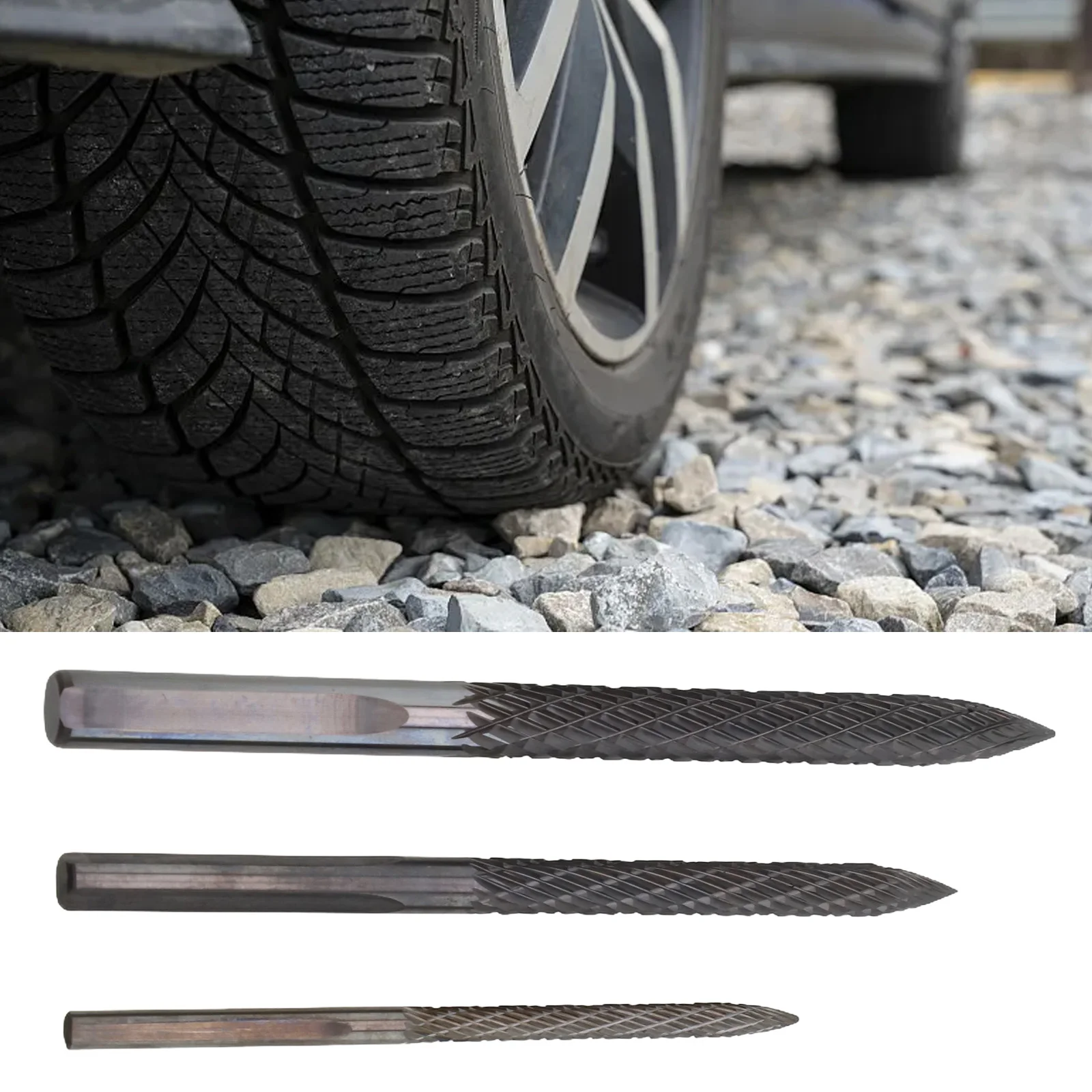 Upgrade Your Tire Repair Kit with 3PCS Carbide Burr Drill Bits  Sizes 3mm  4 5mm  and 6mm  Proven Durability and Performance