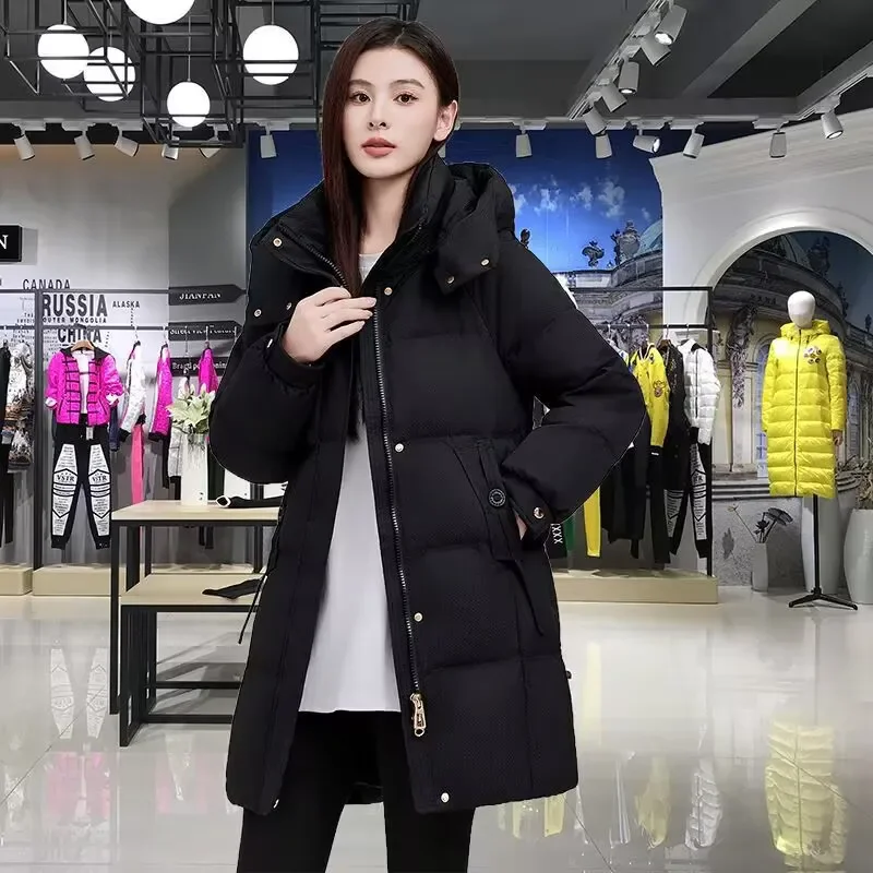 

Down Cotton-Padded Jacket Women's Overcoat 2025 New Winter Korean Loose Thick Warm Parka Long Hooded Windproof Cotton Jacket