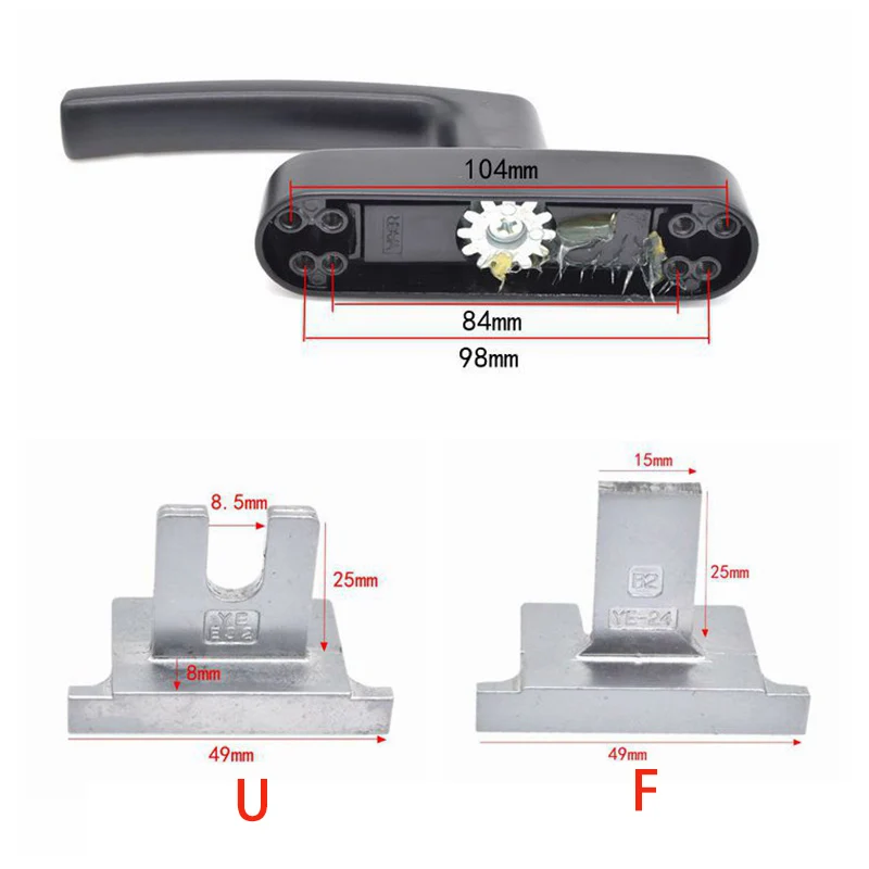 Alloy Plastic Steel Sliding Door Drive Knob Glass Window Furniture Handle Bathroom Balcony Pull Household Hardware Hole 84mm