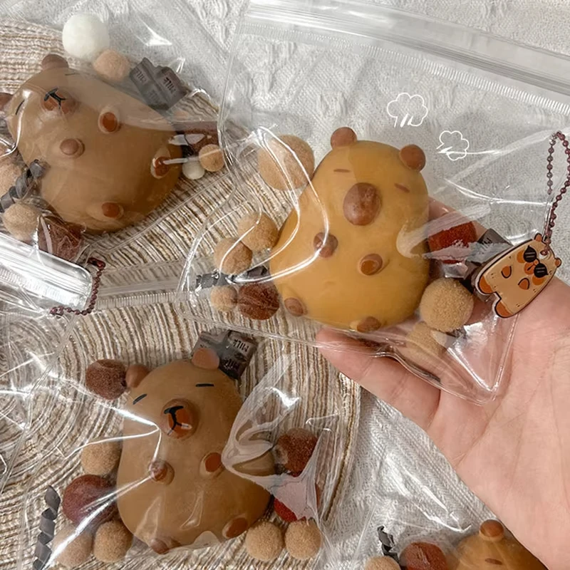 Hot Sticky Cute Capybara Soft Waxy TPR Slow Rebound Doll Toy Funny Prank Gifts Children Adults Decompression Finger Sensory Toys