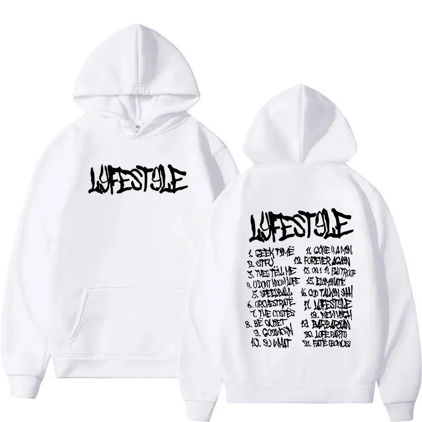 2025 Rapper Yeat Lyfestyle Album Print Hoodie Men Hip Hop Fashion Oversized Sweatshirt Y2k Unisex Vintage Pullover Hoodies Stree