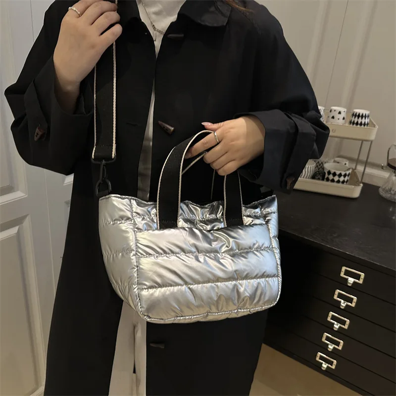 Simple Thread Design Women's Shoulder Bags Solid Color Portable Ladies Crossbody Bag Large Capacity Female Bucket Tote Handbags