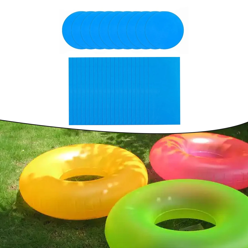 

10/20pcs Blue Patches PVC Patches For Inflatable Pools Repair (Round/Square) 7.5*7.5cm/25*10cm Outdoor Hot Tubs Pool Accessories