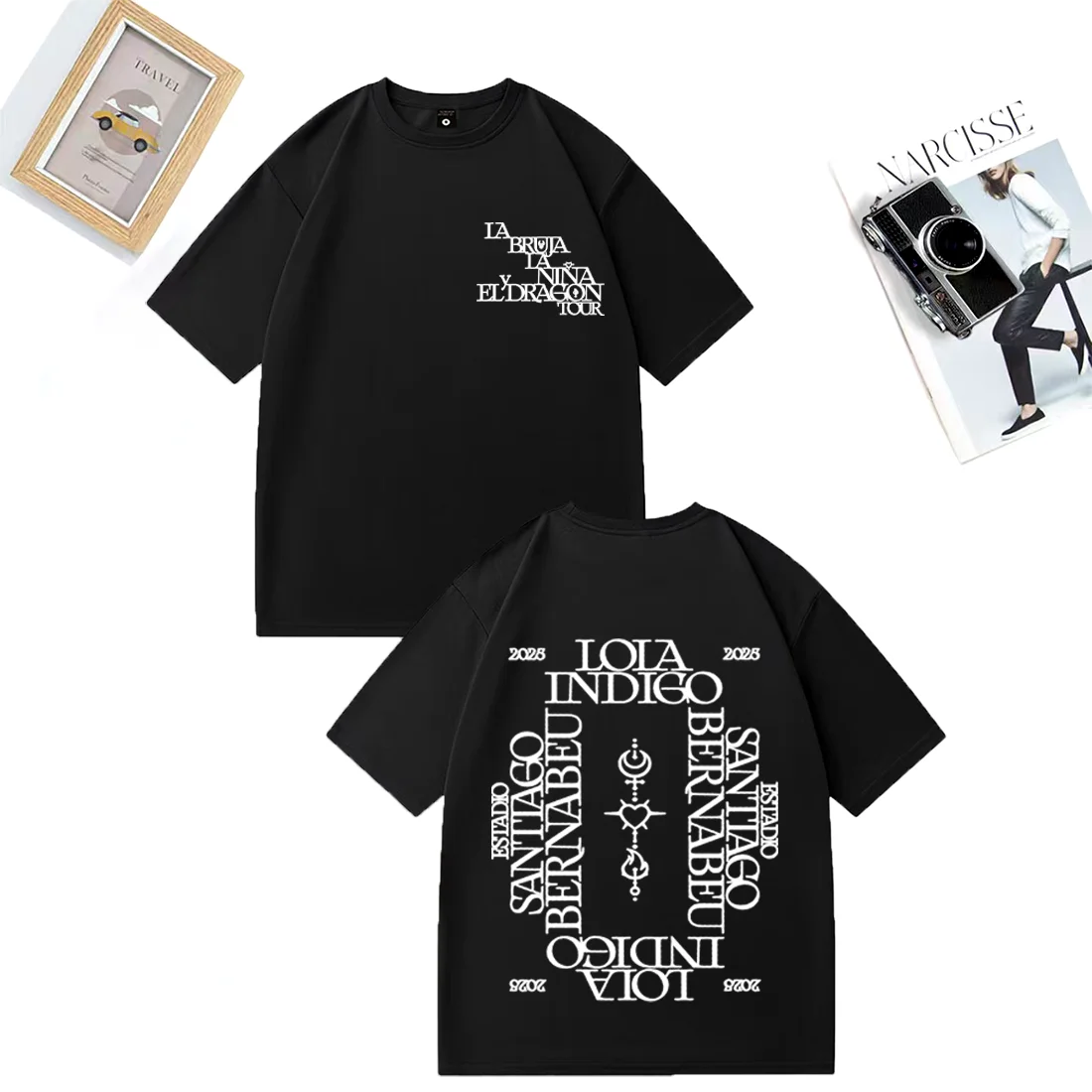 

Lola Indigo 2025 Tour Graphics T Shirt men women's vintage Oversized Cotton t-shirts Street Hip Hop short sleeve Fashion t shirt