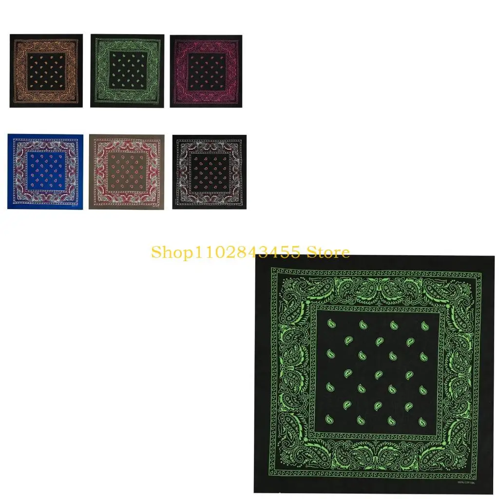 49MC Flower Print Headwrap for Adult Unisex Street Dance Headscarf Hiphop Headcover Music Festival Headswear Riding Kerchief