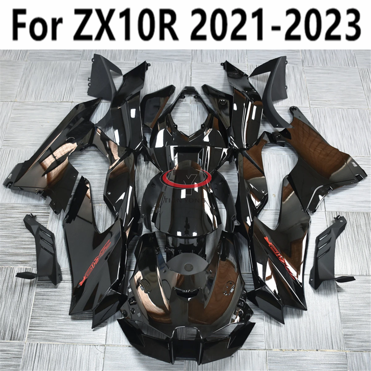 

Bright black with red letters For ZX10RR ZX10R ZX 10R 2021-2022-2023 Motorcycle Full Fairing Kit Injection Bodywork Cowling