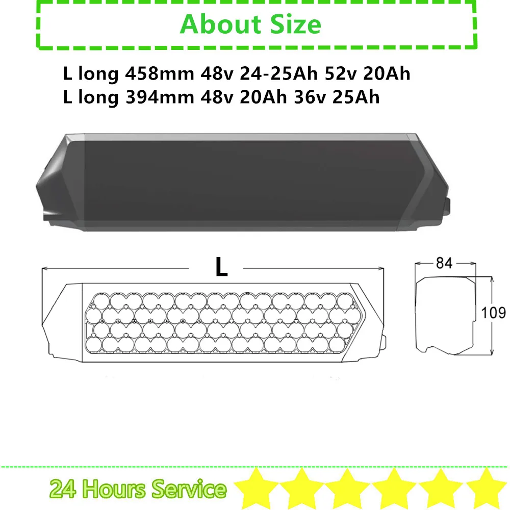 52V 20Ah 48V 20Ah 25Ah 21700 Reention Dorado Fat Tire Ebike Battery Upgrade for Ariel Rider X-Class 52V Step-Thru 1000w 2000w