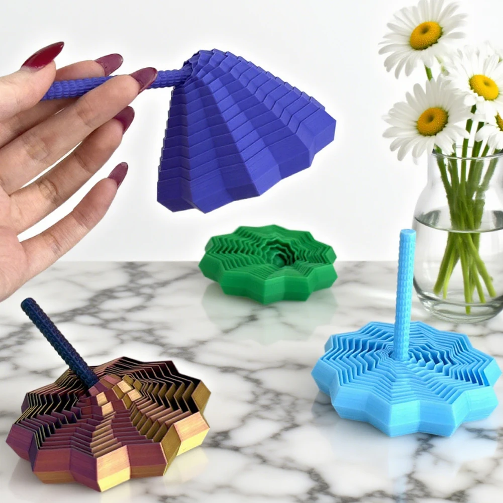 Erweiterter sensorischer Fidget Star 3D-gedruckter Fraktal-Fidget-Sechskant mit Griffen, Stressabbau, sensorisches Spielzeug zur Stressabbau bei Kindern