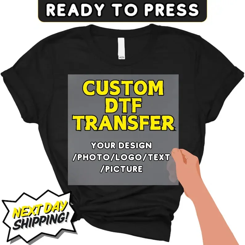 Transfert photo personnalisé à repasser, créez votre propre DTF, prêt à imprimer, autocollant photo familial, transfert thermique personnalisé photo d'anniversaire DTF