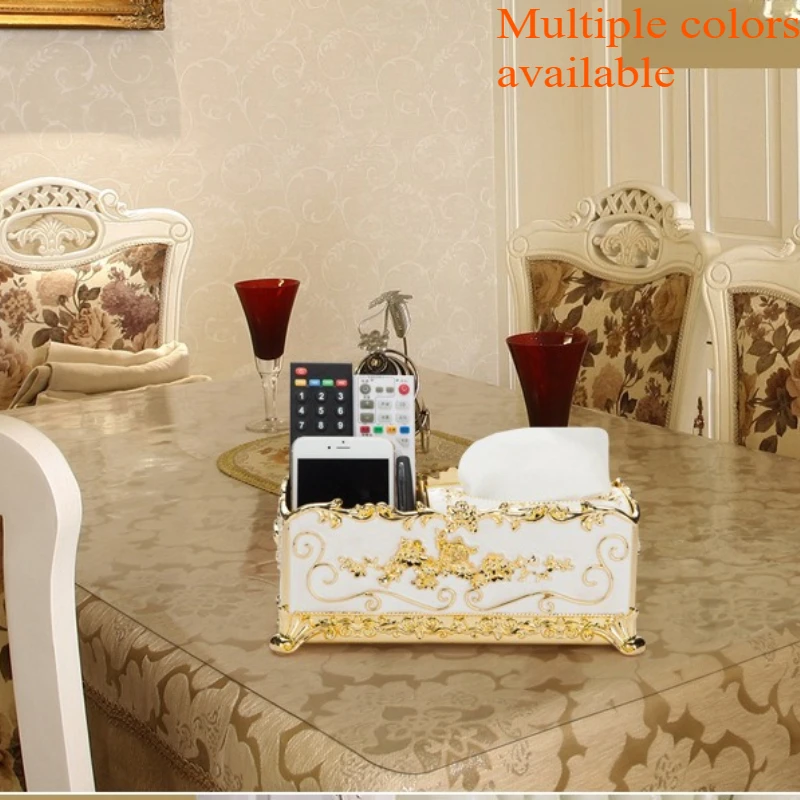

1Pc Multifunctional Tissue Box European-style Creative Living Room Desktop Organiser with Napkin Dispenser for Coffee Restaurant