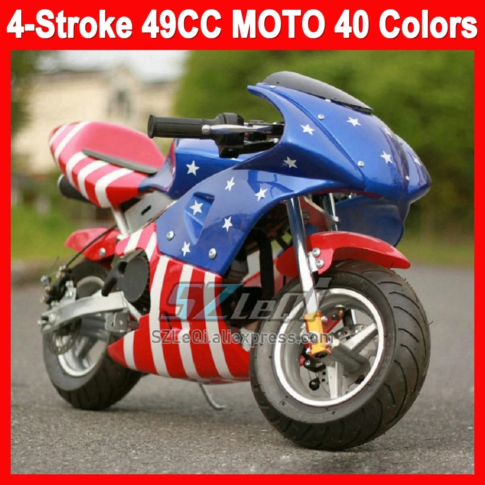 49CC 50CC 4Stroke Mountain Mini Motorcycle Small Buggy Gasoline Scooter ATV OFF-Road Superbike Moto Bike Adult Vehicle Motorbike