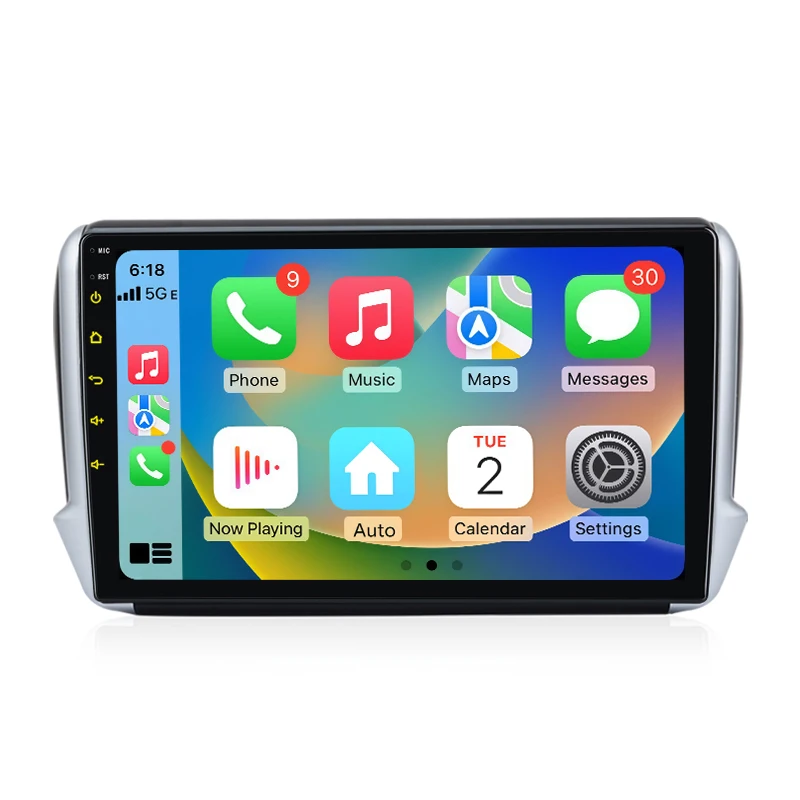 Junsun 10 Zoll Android 15 Autoradio für Peugeot 2008 208 2012-2018, kabelloses Apple CarPlay, Auto IPS Touchscreen Stereo Multimedia Videoplayer, intelligente Fahrzeugsysteme, 2 Din Autoradio Head