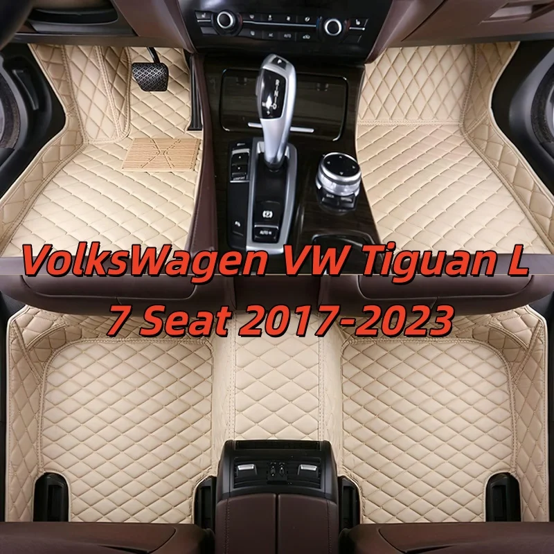 Car Floor Mats Carpet Rugs For VolksWagen VW Tiguan L 7 Seat 2017-2023 Anti-slip Stylish Odorless Flame retardant Waterproof