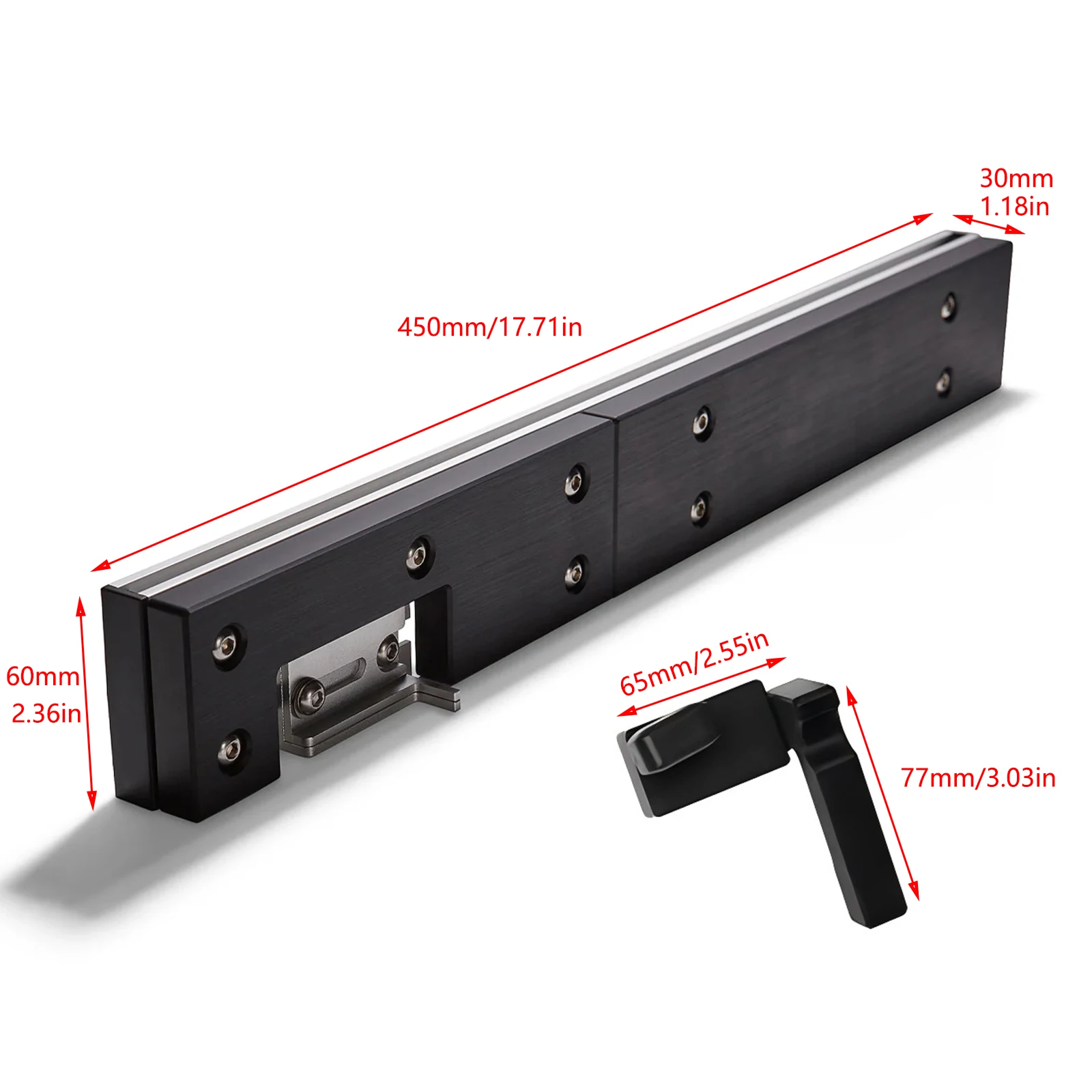 450mm Box Jiont Jig Mortise/Tenon System Cutting Slotting Fence, For Table Saw Router Miter Gauge Saw Assembly Ruler Tools