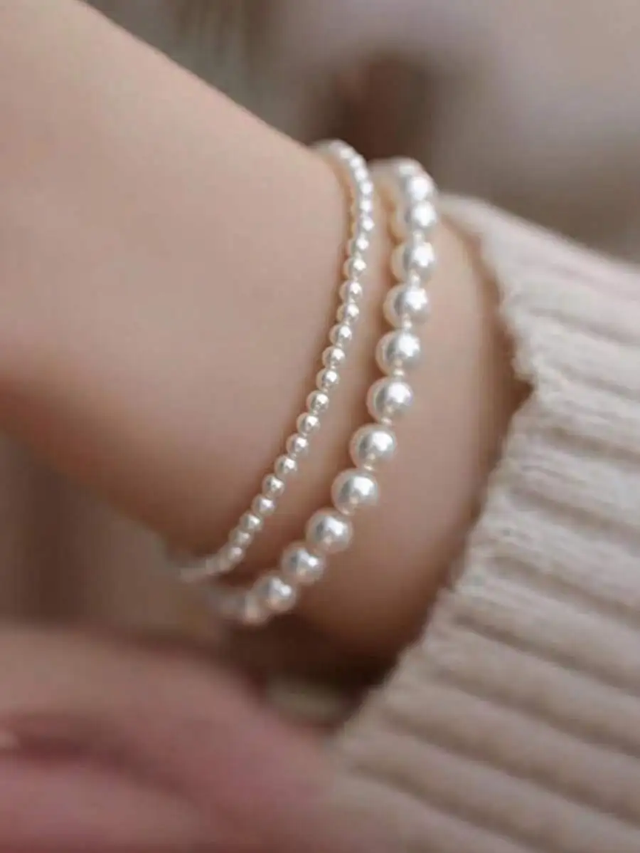 

3pcs Pearl Bracelet Set Elastic Bohemian Women Jewelry Party Bridesmaid Gift