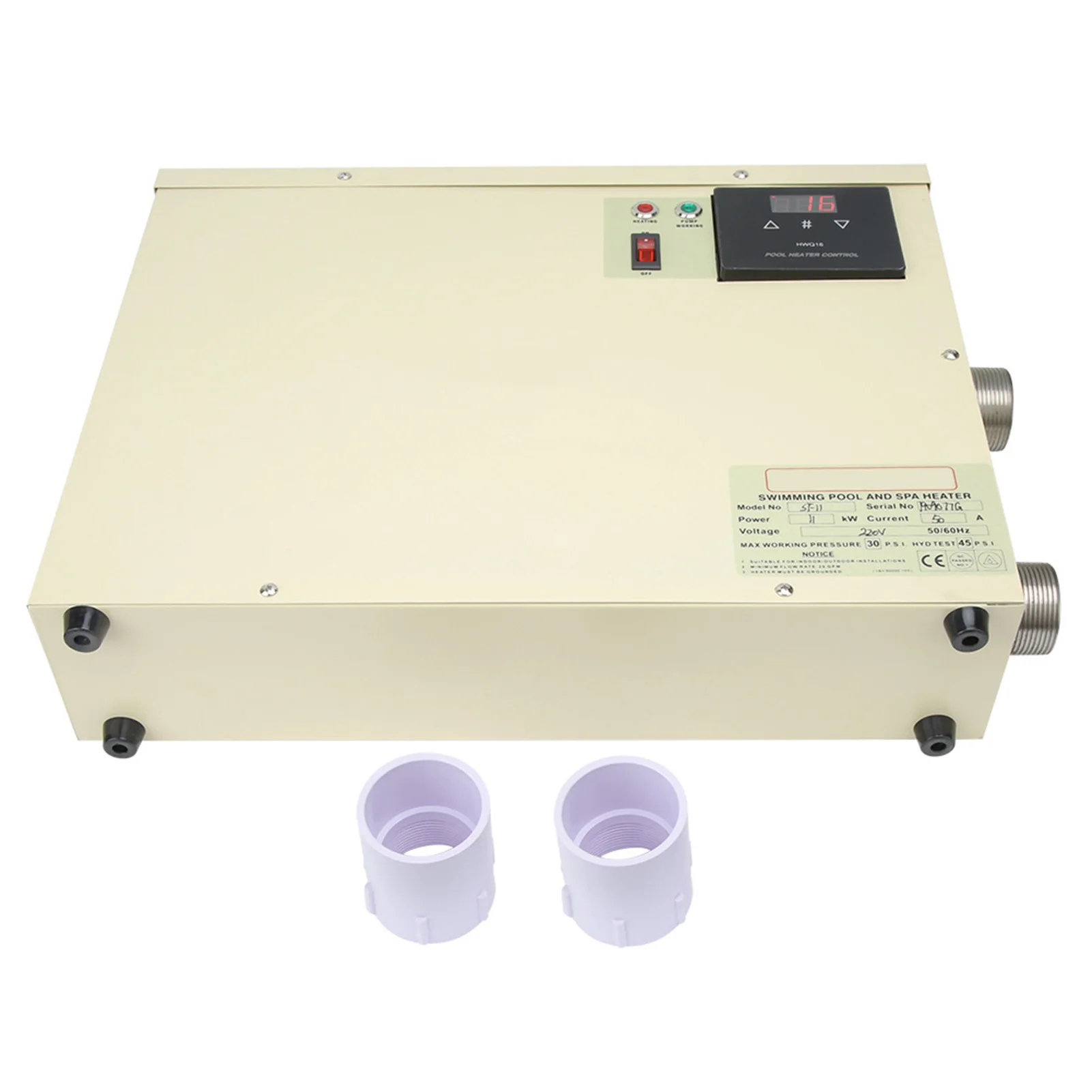 Termostato scaldabagno digitale intelligente impermeabile da 11KW con controller touch per termostato piscina SPA vasca da bagno
