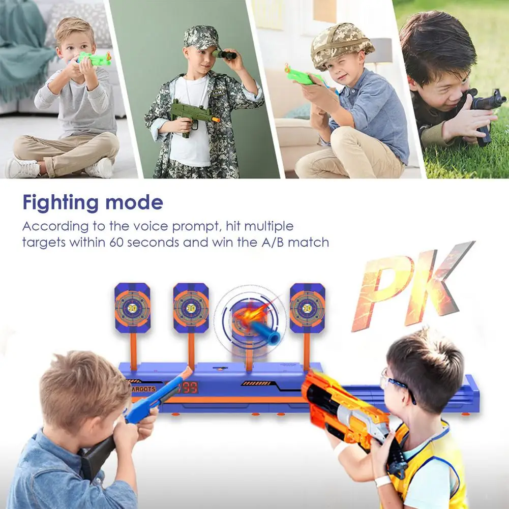 Targets for Nerf Guns Auto Reset Electric Shooting Target Accessories Kids Sound Light Shooting Game Toys High Precision Scoring