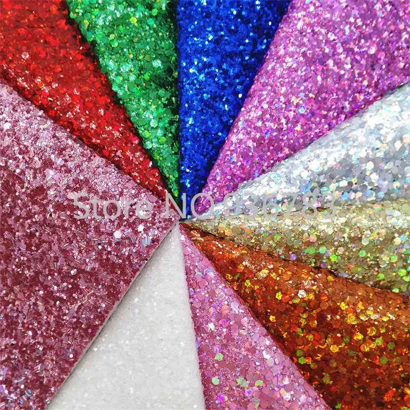 Opalizujące grube brokatowe prześcieradła skórzane Felt Backing Glitter Fabric dla majsterkowiczów kokardki torby i buty rolki arkuszy MB602