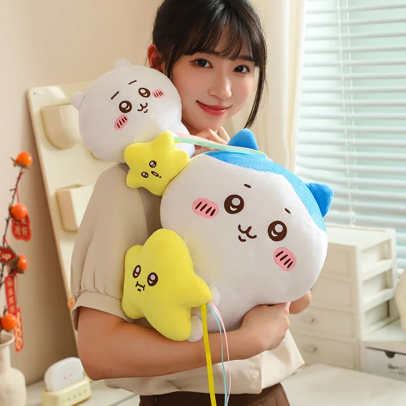 Weiche Chiikawa Hold Star Plüschtier Hachiware Usagi Plushies Gefüllte Anime Cartoon Beruhigende Puppe Kawaii Kissen Geburtstagsgeschenke Mädchen