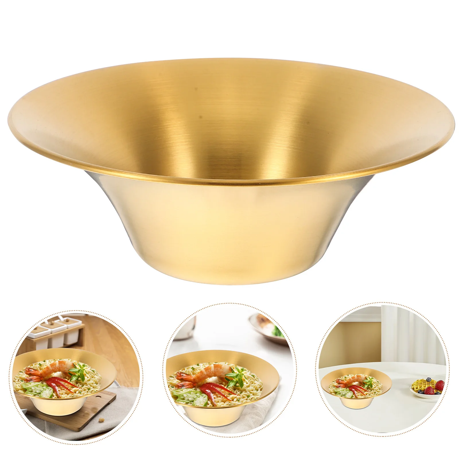 

1pcs Stainless Steel Bowl Deep Kitchen Mixing Bowl For Salad Ramen Fruit Cold Dishes Home Restaurant Use