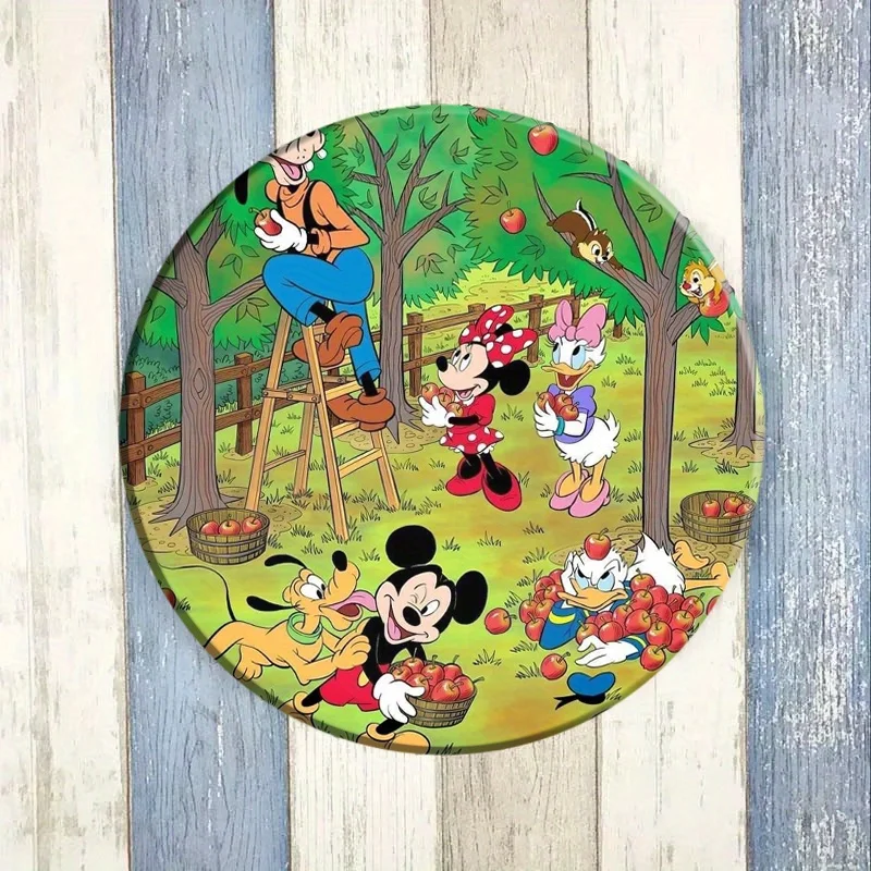 1개 미키 마우스 금속 벽 장식 - 현대적인 원형 조각, 침실, 주방 및 파티 장식용 다용도 벽걸이, 없음