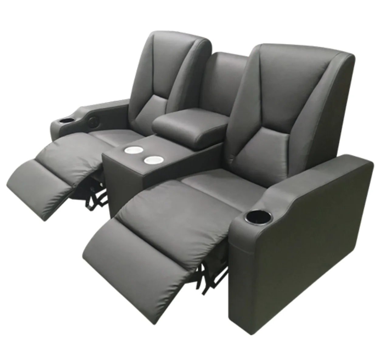 Home Theater Commercial Vip Multi Functional Black Leather Cinema Sofa Movie Seats Electric Theater Sofa