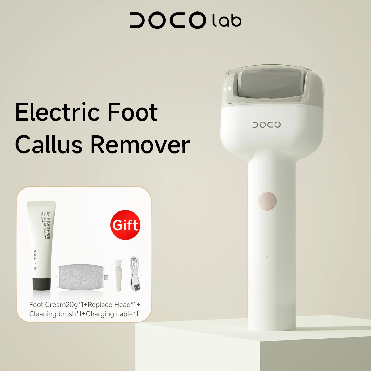 

DOCO Electric Foot Callus remover professional machine Dead Skin Polishing Pedicure Heel Beauty Foot Care Home Grinding Stone