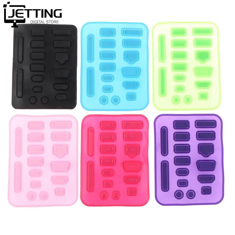 16pcs/set Colorful Silicone Anti Dust Plug Cover Stopper Dust Plug Laptop Dustproof USB Port RJ45 Interface Waterproof Cover