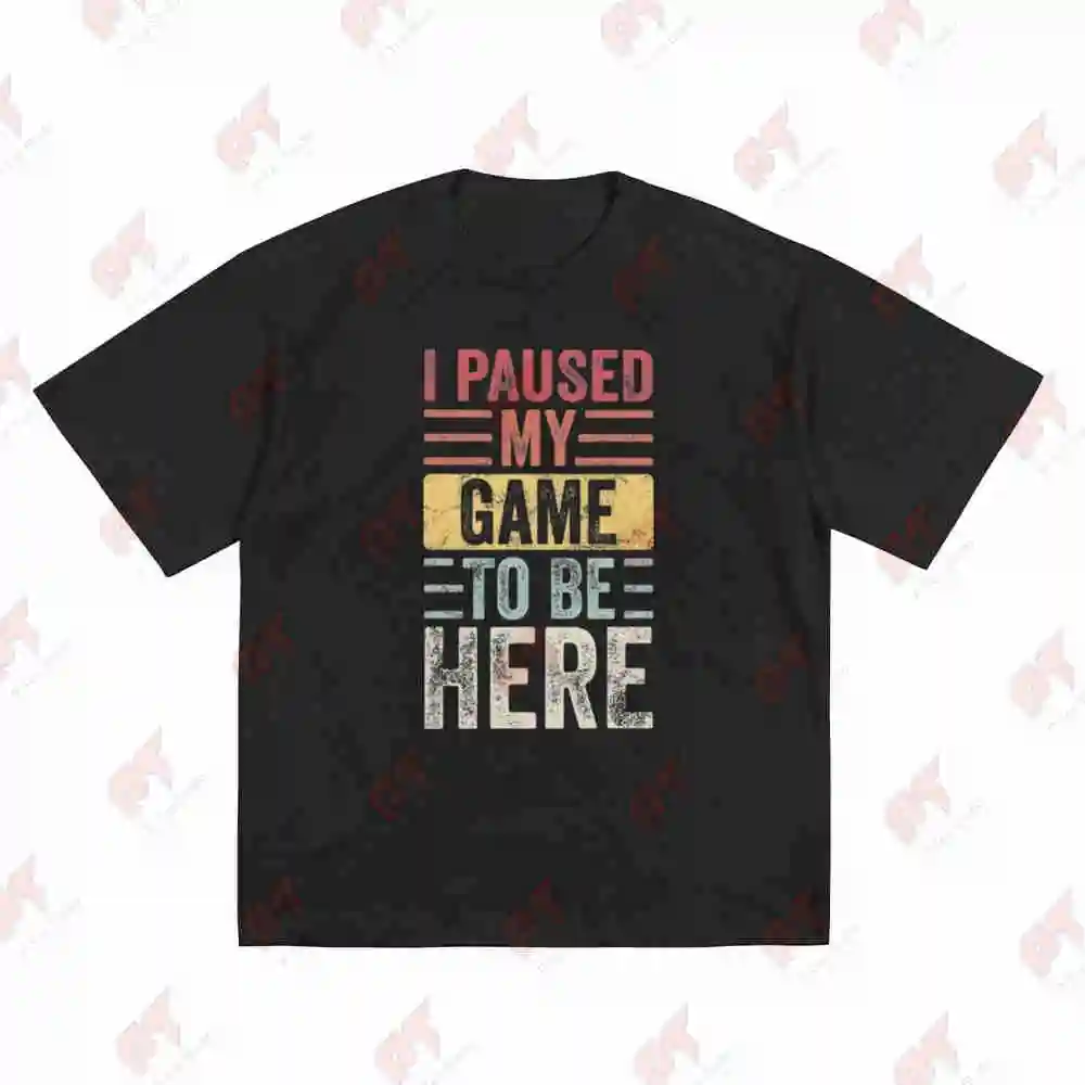Funny Retro Gaming I Paused My Game To Be Here Vintage Video Short Sleeve Tee 100% Cotton T-Shirt