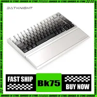 Batknight Bk75 Wireless Mechanical Keyboard Side-Engraved Clamshell Hand Rest Three-Mode Gasket Customized Keyboard 75-Key Gamer