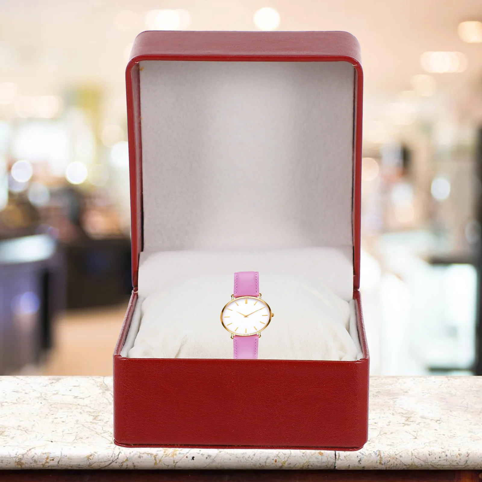 

Single Slot Watch Box PU Wristwatch Display Case Compact Durable Jewelry Storage Travel Organizer Single Watch Case