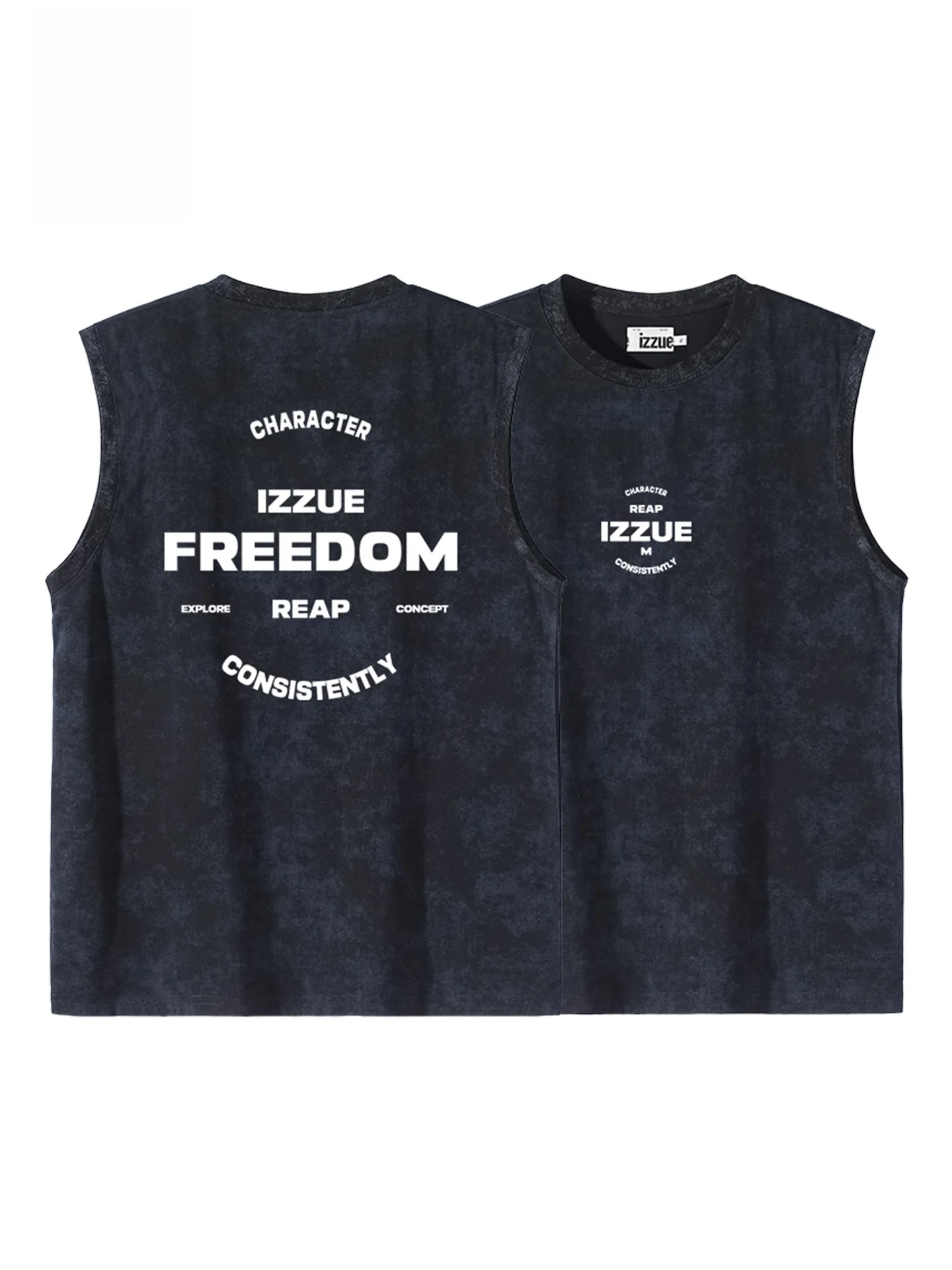 

Izzue Мужской крутой свободный спортивный жилет для фитнеса, летний модный модный повседневный жилет из смеси хлопка и полиэстера, круглый спортивный жилет Ne