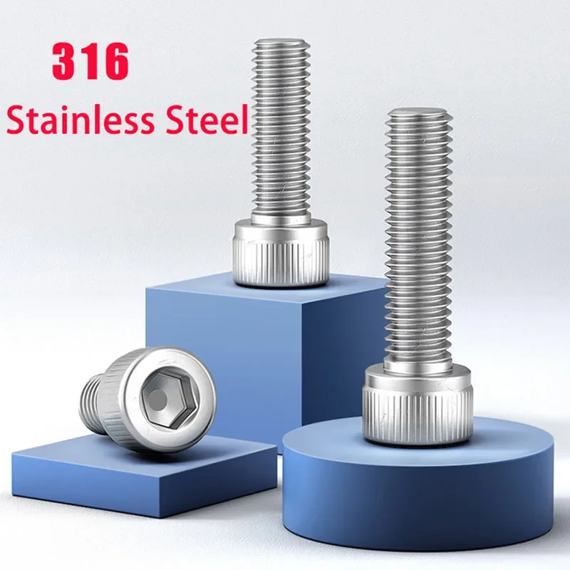 Thread Hex Hexagon Socket Screw Reverse Thread Cup Head  Bolts 316 Stainless Steel M2 M2.5 M3 M4 M5 M6 M8 M10 M12 2~30Pcs