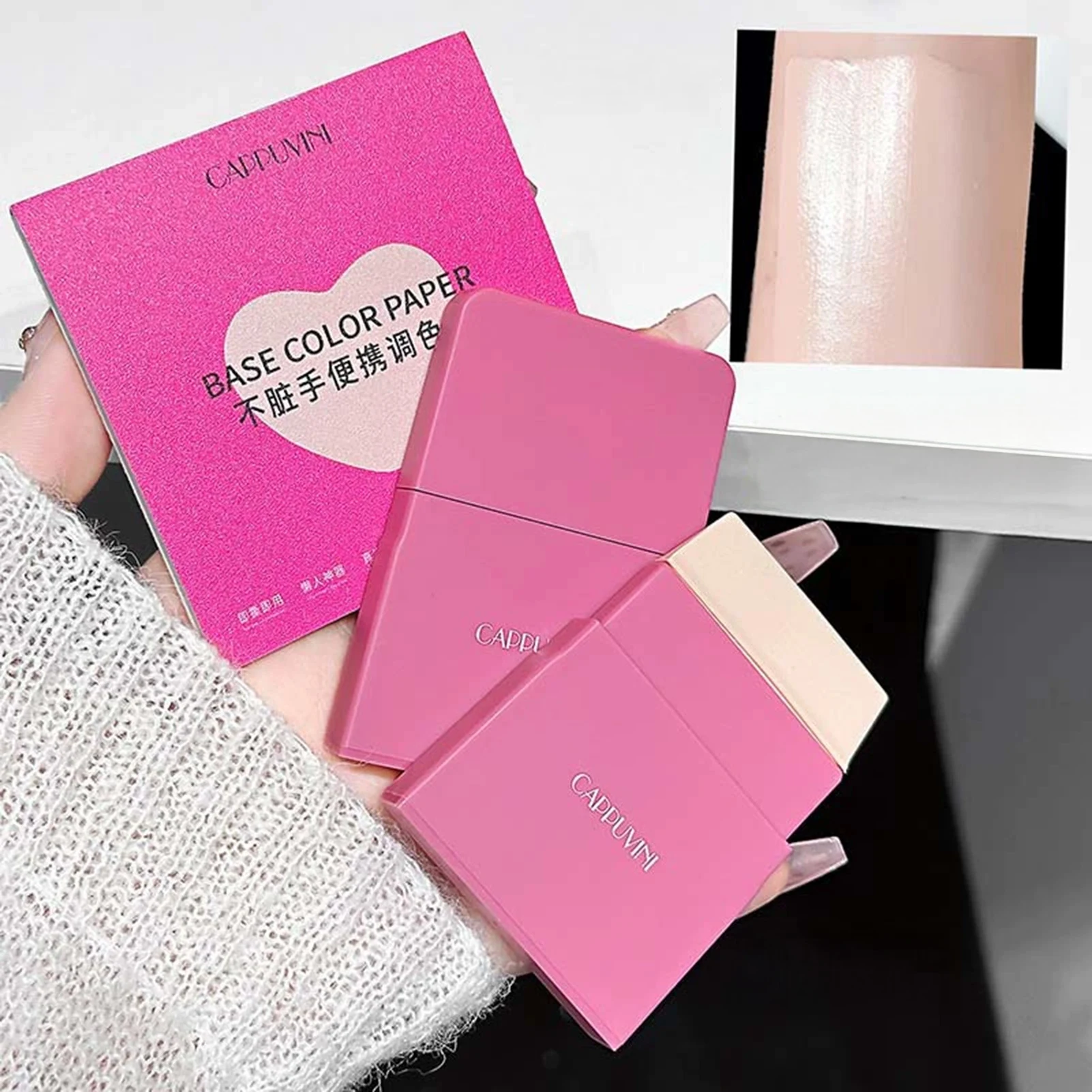 1 قطعة فرشاة كريم الأساس الوردي رقيقة جدا شقة سيليكون ماكياج قضيب توفير الأساس مزج كريم قاعدة أدوات التجميل #3