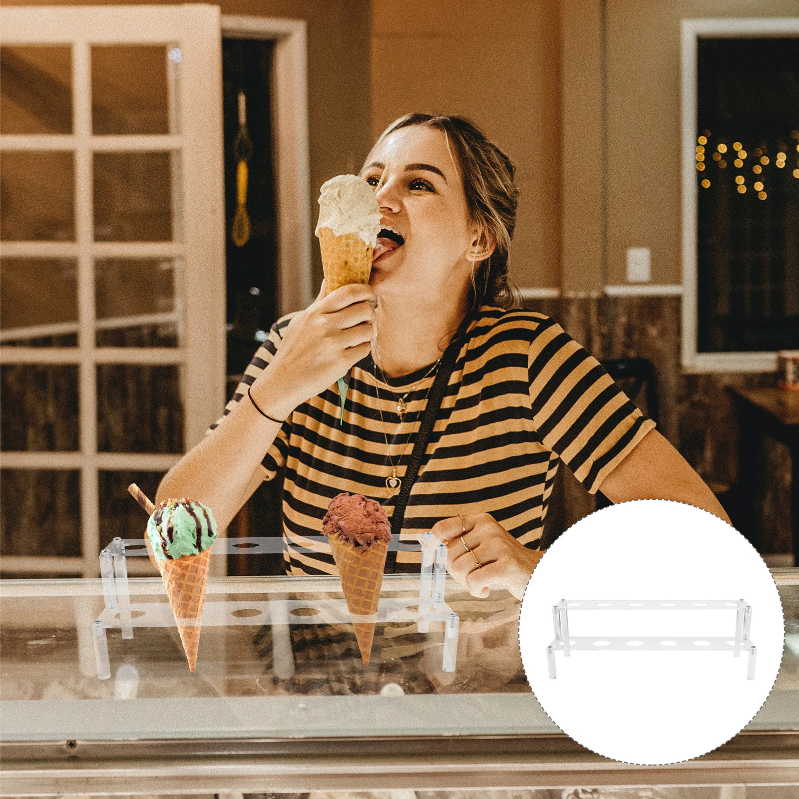 

Прозрачная акриловая подставка для мороженого, подставка для сервировки закусок, держатель для мороженого, поддержка конуса для мероприятий и свадеб