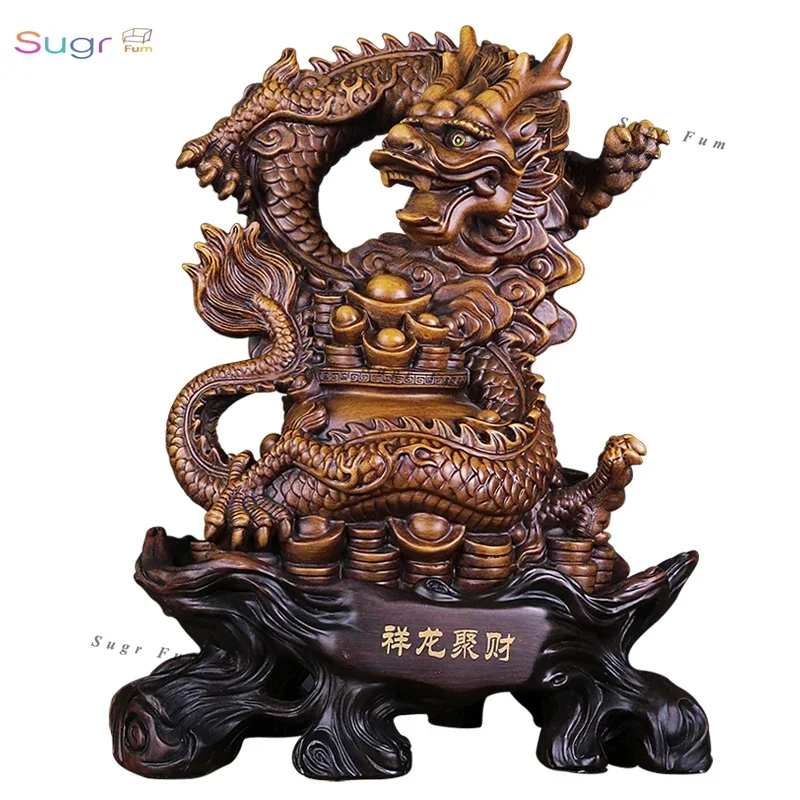 

Lucky dragon ornament large home living room office decoration handicrafts zodiac dragon housewarming gift opening gift