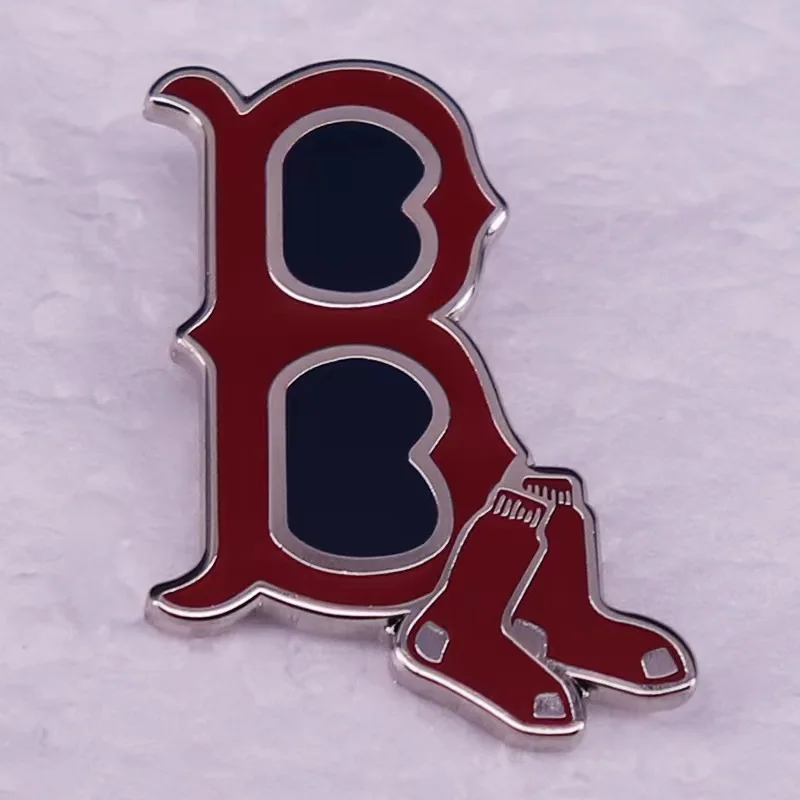 Fashionable Boston Red Sox Baseball Team Logo Brooch Metal Badge Jacket Denim Jacket Backpack Pin Jewelry Accessories