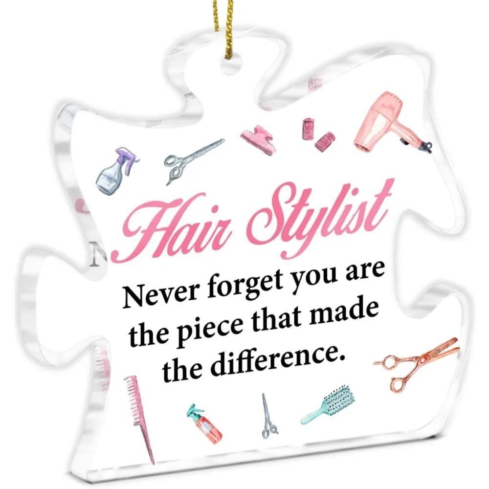 هدية مكعبات ألغاز أكريليك لمصففي الشعر، مثالية لديكور عيد الميلاد في الصالون وهدايا شكرًا لك. #1