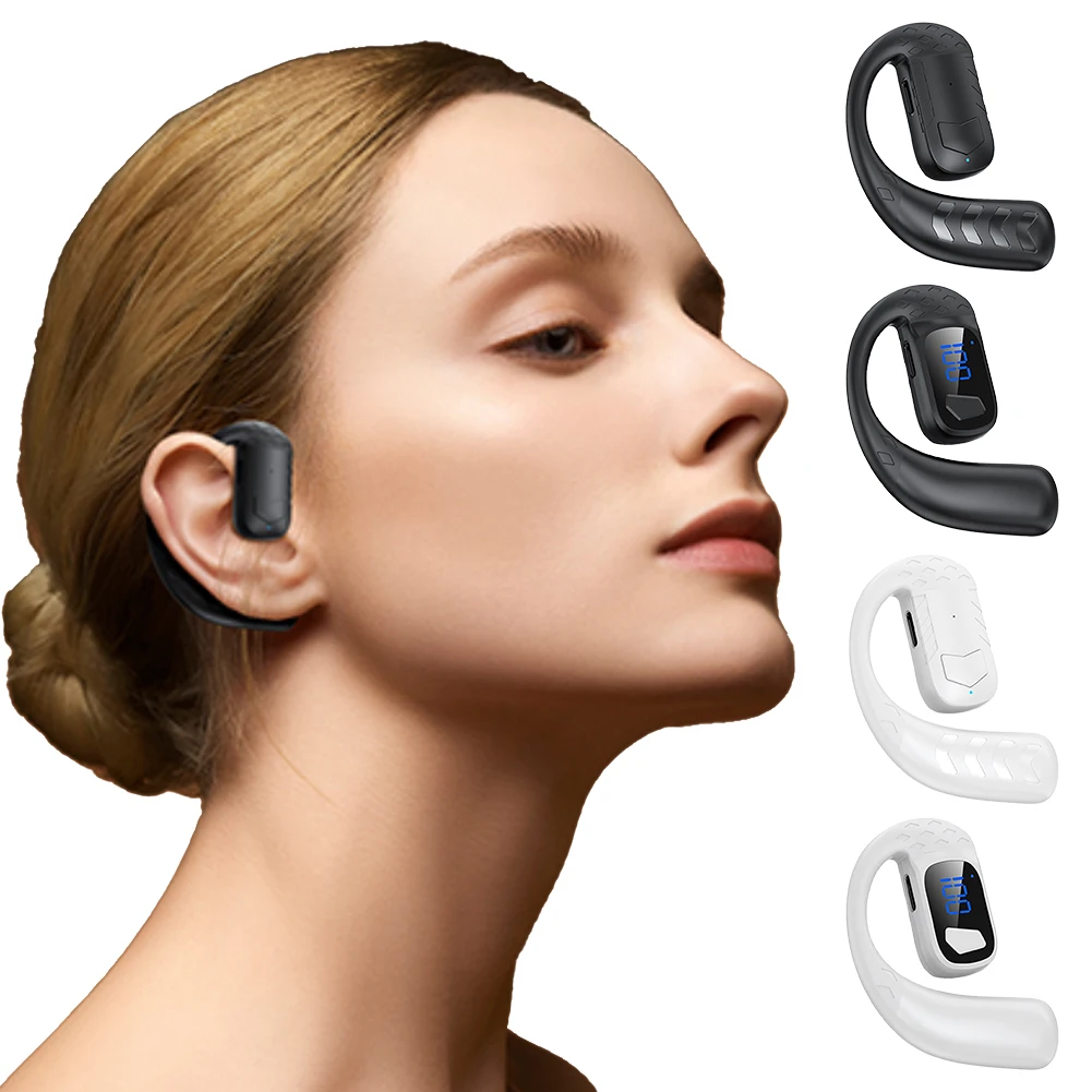 Wireless Headphones Bluetooth-Compatible Earpiece Noise Canceling Single Earphones Waterproof Sports Headphone for IPhone/Huawei